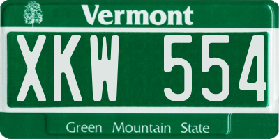 VT license plate XKW554