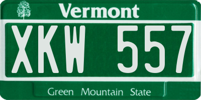 VT license plate XKW557