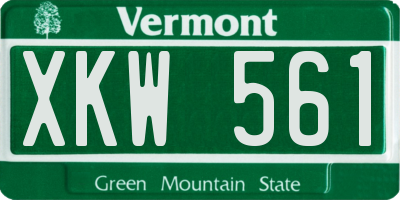 VT license plate XKW561
