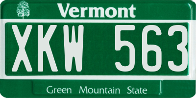 VT license plate XKW563
