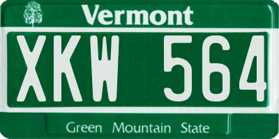 VT license plate XKW564