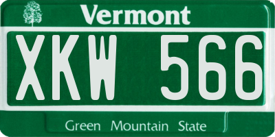 VT license plate XKW566