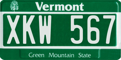 VT license plate XKW567