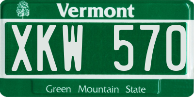 VT license plate XKW570