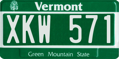 VT license plate XKW571