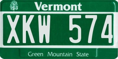 VT license plate XKW574