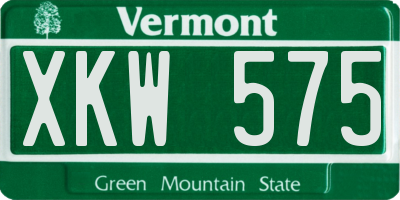 VT license plate XKW575
