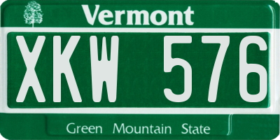 VT license plate XKW576