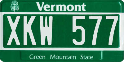 VT license plate XKW577