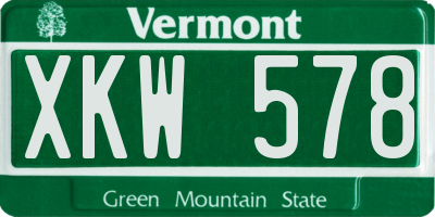 VT license plate XKW578
