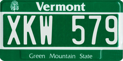 VT license plate XKW579