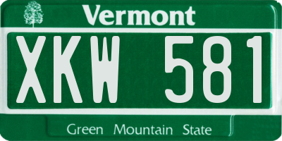 VT license plate XKW581