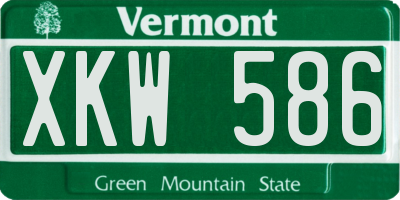 VT license plate XKW586