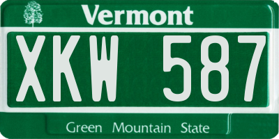 VT license plate XKW587