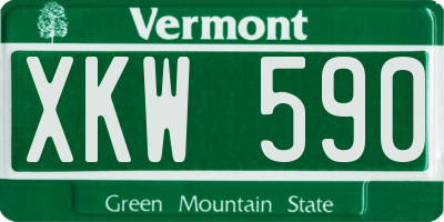 VT license plate XKW590