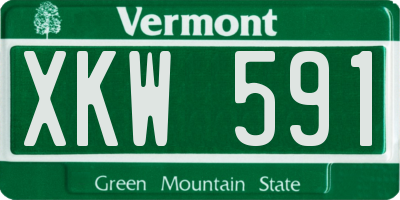 VT license plate XKW591
