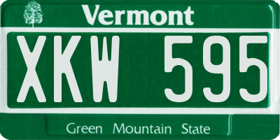 VT license plate XKW595