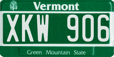 VT license plate XKW906