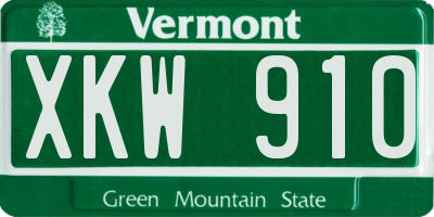 VT license plate XKW910