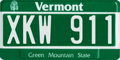 VT license plate XKW911