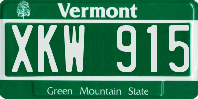 VT license plate XKW915