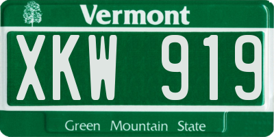 VT license plate XKW919