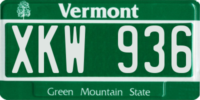 VT license plate XKW936