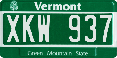VT license plate XKW937