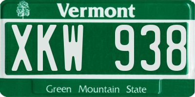 VT license plate XKW938