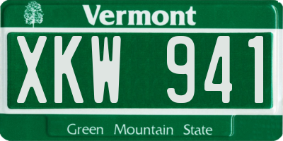 VT license plate XKW941