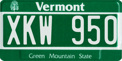 VT license plate XKW950
