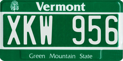 VT license plate XKW956