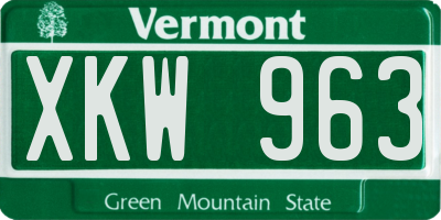 VT license plate XKW963
