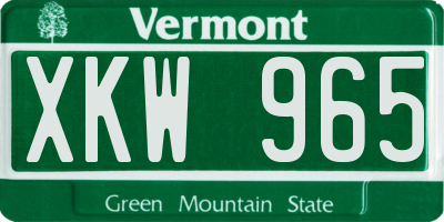 VT license plate XKW965