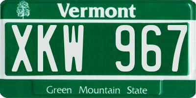 VT license plate XKW967
