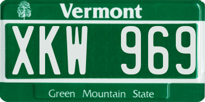 VT license plate XKW969