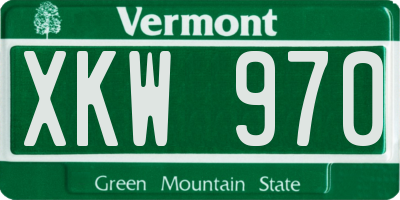 VT license plate XKW970
