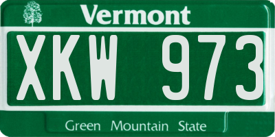VT license plate XKW973