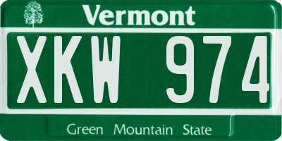 VT license plate XKW974