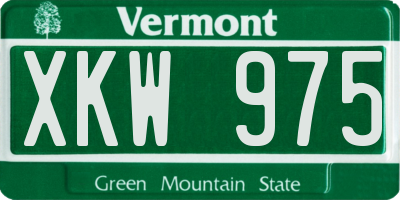 VT license plate XKW975