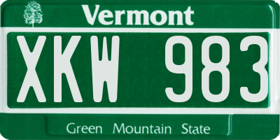 VT license plate XKW983