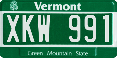 VT license plate XKW991