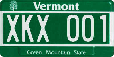 VT license plate XKX001