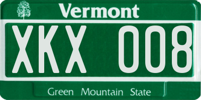 VT license plate XKX008