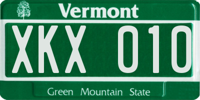 VT license plate XKX010