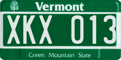 VT license plate XKX013