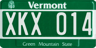 VT license plate XKX014