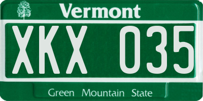 VT license plate XKX035