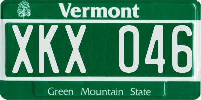 VT license plate XKX046