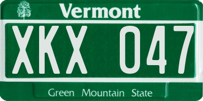 VT license plate XKX047